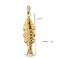 Gold-toned stainless steel fish pendant with dimensions of 2.3cm and 1.6g weight. - Gold Scaled Fish (BXGPJ266)