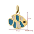 Dainty gold plated fish charm with blue and white enamel for DIY necklace pendants - Teal White Tropical Fish (BXGPJ257)