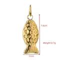 Macro shot of a textured gold fish pendant with dimensions for DIY jewelry making - Gold Fish Texture (BXGPJ251)