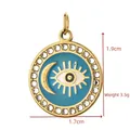 Detailed view of evil eye pendant with 1.9cm height and 1.7cm width dimensions - Blue Evil Eye (BXGPJ248)