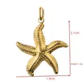 Stainless steel starfish charm pendant in gold plating with size and weight detail - Textured Starfish (BXGPJ246)