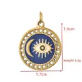 Detailed view of golden evil eye and moon pendant with 1.9cm height and 3.4g weight - Star Moon Evil Eye (BXGPJ243)