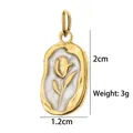 Detailed view of oval tulip pendant with dimensions 2cm x 1.2cm and 3g weight - Gold Tulip Relief (BXGPJ242)