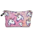 Cute unicorn print makeup bag with pink galaxy design for travel storage organizer - Unicorn Avatar (274-11)