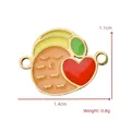 Detailed view of colorful fruit enamel charm with 1.4x1.1cm dimensions and 0.8g weight - Multicolor Heart Fruit (BXGPJ277)