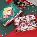 Calendario dell'Avvento di Natale con 24 paia di calzini natalizi carini - Stile A (Scatola illustrata verde)