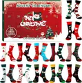 Calendario dell'avvento con 24 calze di Natale e motivi festivi per regali di festa - Stile B (Confezione regalo classica rossa)