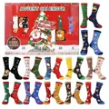 Calendario dell'Avvento di Natale con 24 paia di calzini festivi - Stile C (Scatola tipografica rossa)