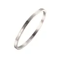 Premium 8mm silver stainless steel bangle bracelet with classic Roman numeral engraving - 4MM-Steel Color