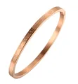 Elegant rose gold stainless steel bangle with engraved Roman numerals minimalist jewelry style - 4mm-Rose Gold
