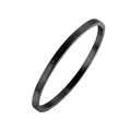 Classic black stainless steel bangle with engraved Roman numerals - 4mm Black