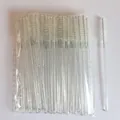 Pack of disposable eyelash brushes with clear glitter crystal handles and spiral heads - 50 Brushes / Crystal Silver
