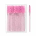 Professional disposable pink mascara wands with crystal pink glitter handles for eyelash makeup - 20 Brushes / Crystal Pink