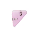 Single transparent pink plastic triangular corner clip for organizing office paper documents - Amethyst