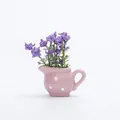 Calamita da frigo mini vaso in ceramica rosa a pois con fiori di lavanda viola - Stile Lavanda Bollitore a Pois Rosa (C) / Altezza 7 * Larghezza 5,5 cm