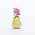 Creative mini yellow polka dot ceramic flower vase refrigerator magnet with pink flowers - Yellow Polka Dot Straight Bottle Pink Flower Style (E)