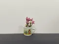 Cute 3D magnetic mini ceramic vase with pink artificial flowers fridge magnet - Cartoon Bear & Rabbit Pattern Mug Style (Big Bear)