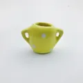 Creative mini yellow ceramic vase refrigerator magnet with cute white polka dots - Yellow Polka Dot Double-Eared Jar Style (HH)