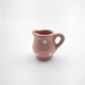 Miniature pink ceramic pitcher fridge magnet featuring white polka dots decoration - Pink Polka Dot Mini Milk Jug (UU)