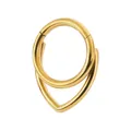 Golden titanium steel double-hoop nose ring with a minimalist Western piercing design. - 1.2*8mm / Gold Color Pointy Style