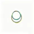 Rainbow iridescent titanium steel double hoop hinged segment ring for ear or nose piercing - Rainbow Color Round Style