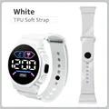 Orologio sportivo digitale a LED bianco con cinturino in TPU morbido per il fitness all'aperto - Bianco