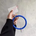 Creative blue silicone bracelet phone lanyard and anti-drop keychain for phone cases - Blue