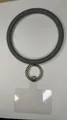 Grey silicone O-ring bracelet phone lanyard with clear PVC tab for universal cases - Light Gray