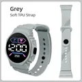 Orologio digitale LED tondo grigio moderno con cinturino in morbido TPU per sport e moda - Grigio