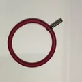 Magenta flexible silicone ring keychain strap for phone cases with silver charm tag - Burgundy