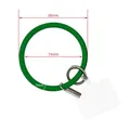Green silicone wristlet keychain strap for phone case with 88mm diameter dimensions - Dark Green
