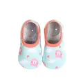 Non-slip toddler indoor floor socks featuring cute cartoon bear and cloud patterns - (Spring/Autumn Style) Pale Green Bear