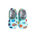Non-slip baby floor socks with colorful cartoon fish pattern for early learning walk - (Spring/Autumn Style) Lake Blue Little Fish