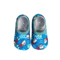 Non-slip blue baby floor socks featuring a cartoon monkey scuba print for indoor use - (Spring/Autumn Style) Blue Monkey