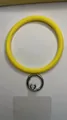 Universal yellow silicone bracelet phone lanyard with metal ring and clear gasket - Light Yellow