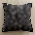 Retro black and white textured square throw pillow cover for Nordic style home decor. - Chenille Floral Black