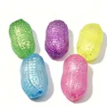 Five colorful glitter peanut squishy toys for stress relief - Peanut Shape