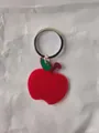 Red acrylic apple keychain with silver ring for teachers gift - Apple Style (1)