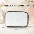 Medium size clear waterproof PVC toiletry bag for cosmetics, dimensions 17x6x12cm - 30 Wire Frosted Medium 17x6x12cm / Transparent Frosted