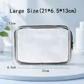 Large waterproof clear PVC toiletry and makeup storage bag measuring 21 x 6.5 x 13 cm - 30 Wire Frosted Large 21x6.5x13cm / Transparent Frosted