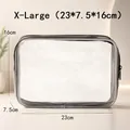 Extra large clear PVC travel toiletry bag featuring a waterproof black zipper, 23x7.5x16cm - 30 Wire Frosted Extra Large 23x7.5x16cm / Transparent Frosted