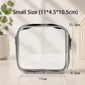 Small transparent PVC waterproof toiletry bag with black zipper, size 11x4.5x10.5cm - 30 Wire Frosted Small 11x4.5x10.5cm / Transparent Frosted