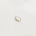 Minimalist silver non-pierced U-shaped nose clip with micro-inlaid clear zircons - U-Shaped Micropave (E9275)