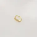 Elegant gold non-pierced nose hoop accessory featuring sparkling micro-pave cubic zirconia - U-Shaped Row Zircon (E4876-1)