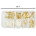 13cm DIY bohemian shell earring jewelry making kit with pearls and gold hoops - Earring Set Box Style (E2005-4 Box)