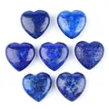 Set of seven 20mm heart-shaped blue lapis lazuli stones for DIY jewelry decoration - Lapis Lazuli