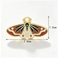 Brown and white moth enamel charm for DIY jewelry making 2.8cm x 1.5cm size - Brown Moth (1.5CM H)