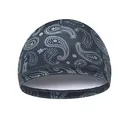 Breathable men's cycling skull cap featuring a classic grey paisley print pattern - One Size / Dark Gray