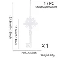 Transparent acrylic key-shaped Christmas ornament with dimension details - Christmas Key Pendant (1PC)
