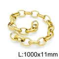 Minimalist gold-plated stainless steel chunky O-chain necklace for men and women 1000x11mm - Model A 11mm 1m Chain(KLJ5388-Z)